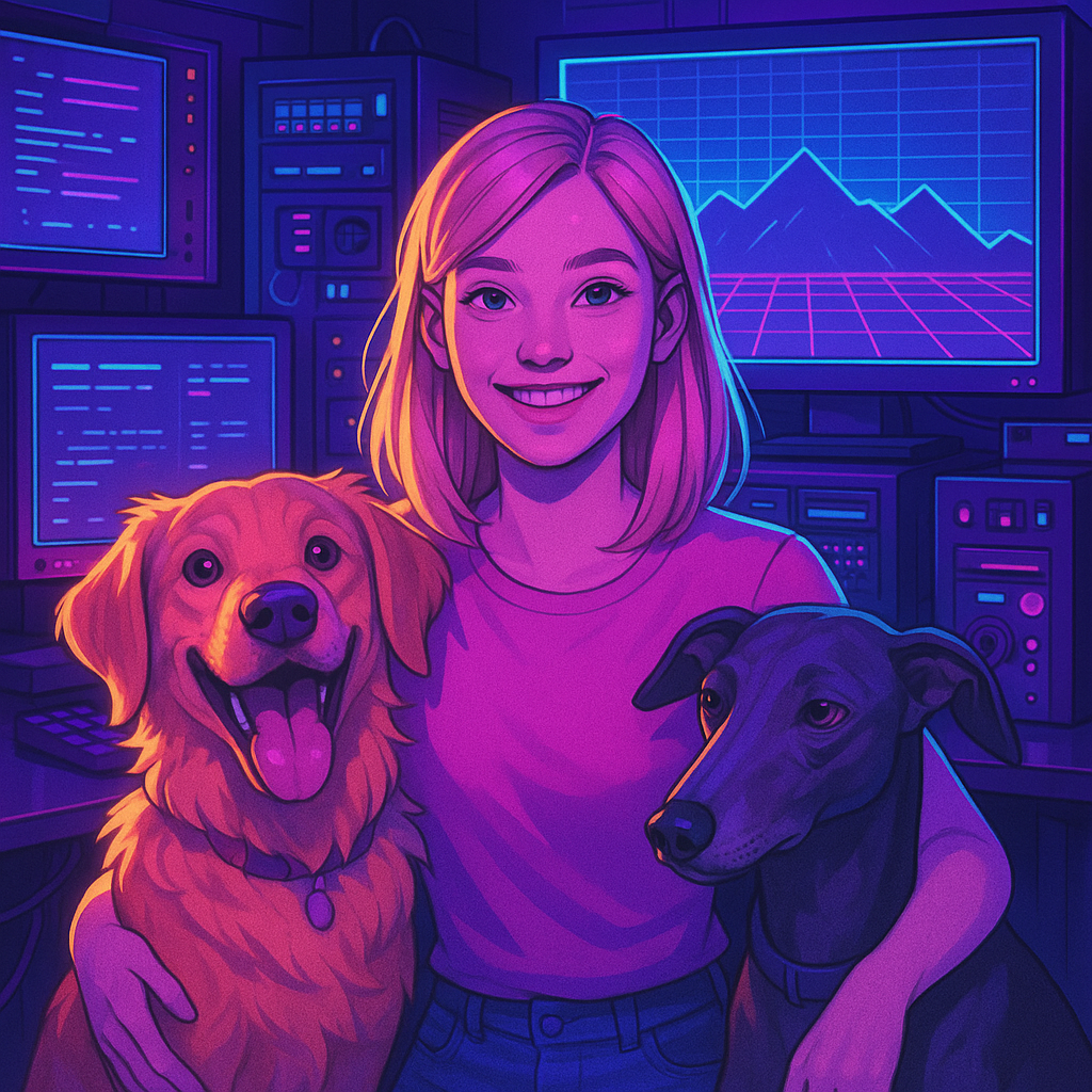 Dex with Pixel and Router - Synthwave style